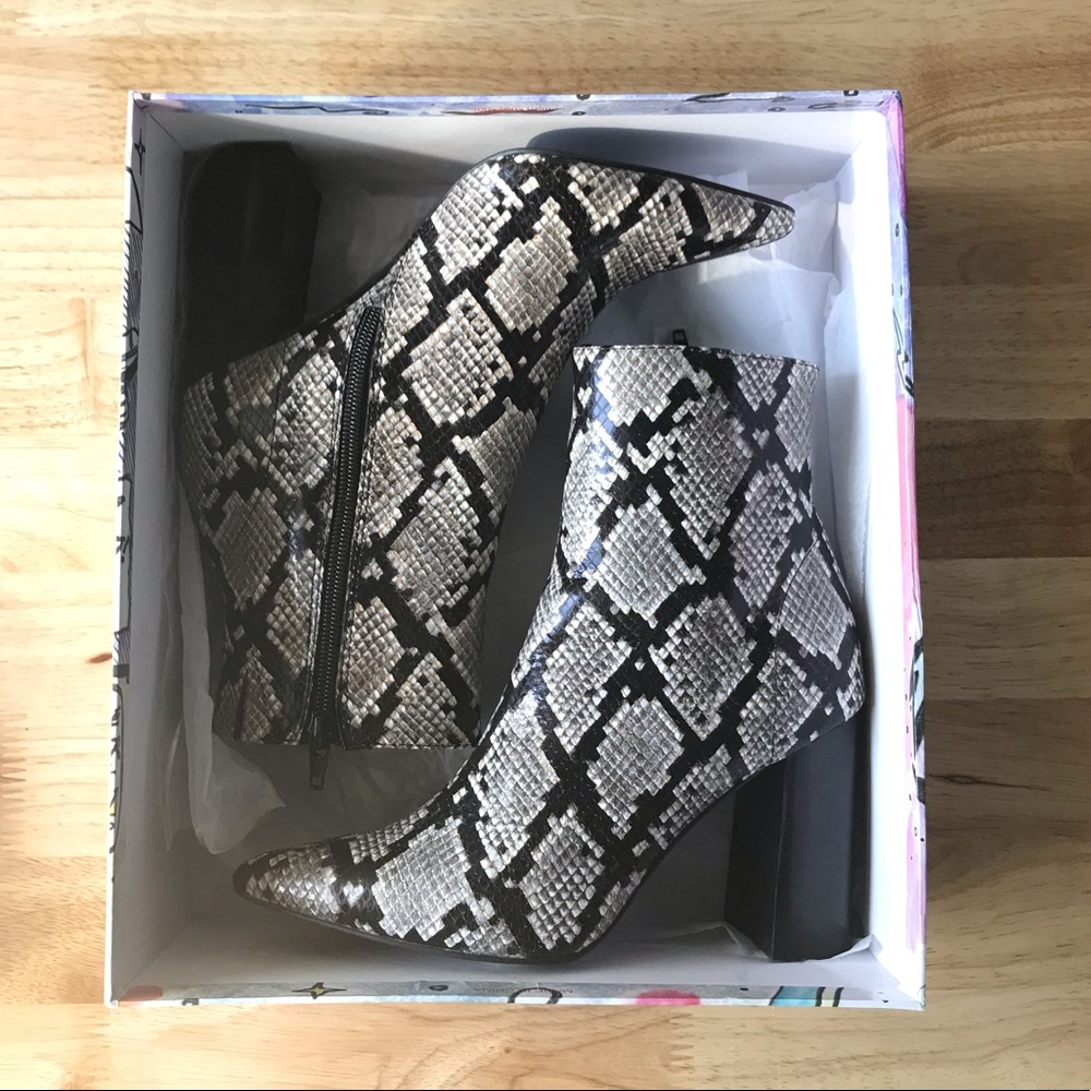 Jeffrey Campbell Python Bootie 5.5 Gently Worn - image 1